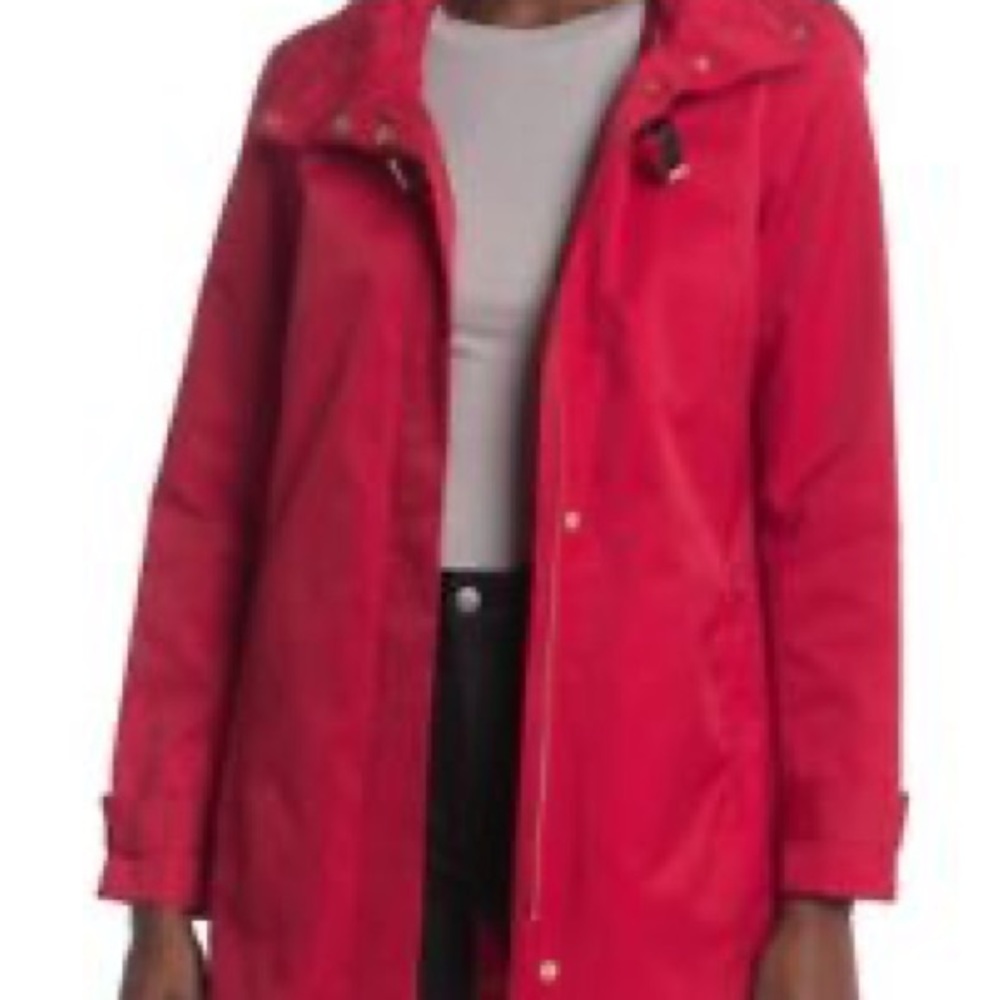 Cole Haan red raincoat